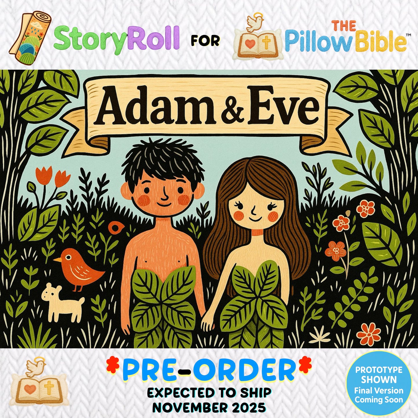 'Adam & Eve' StoryRoll™ *Pre-Order* for The PillowBible™