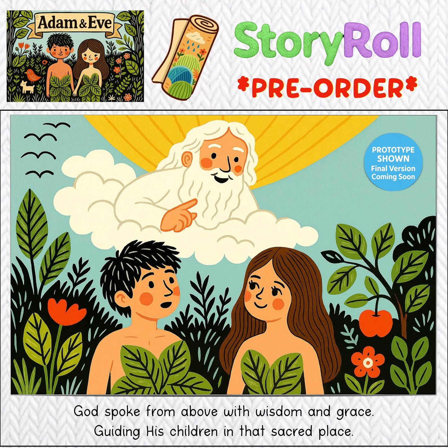 'Adam & Eve' StoryRoll™ *Pre-Order* for The PillowBible™