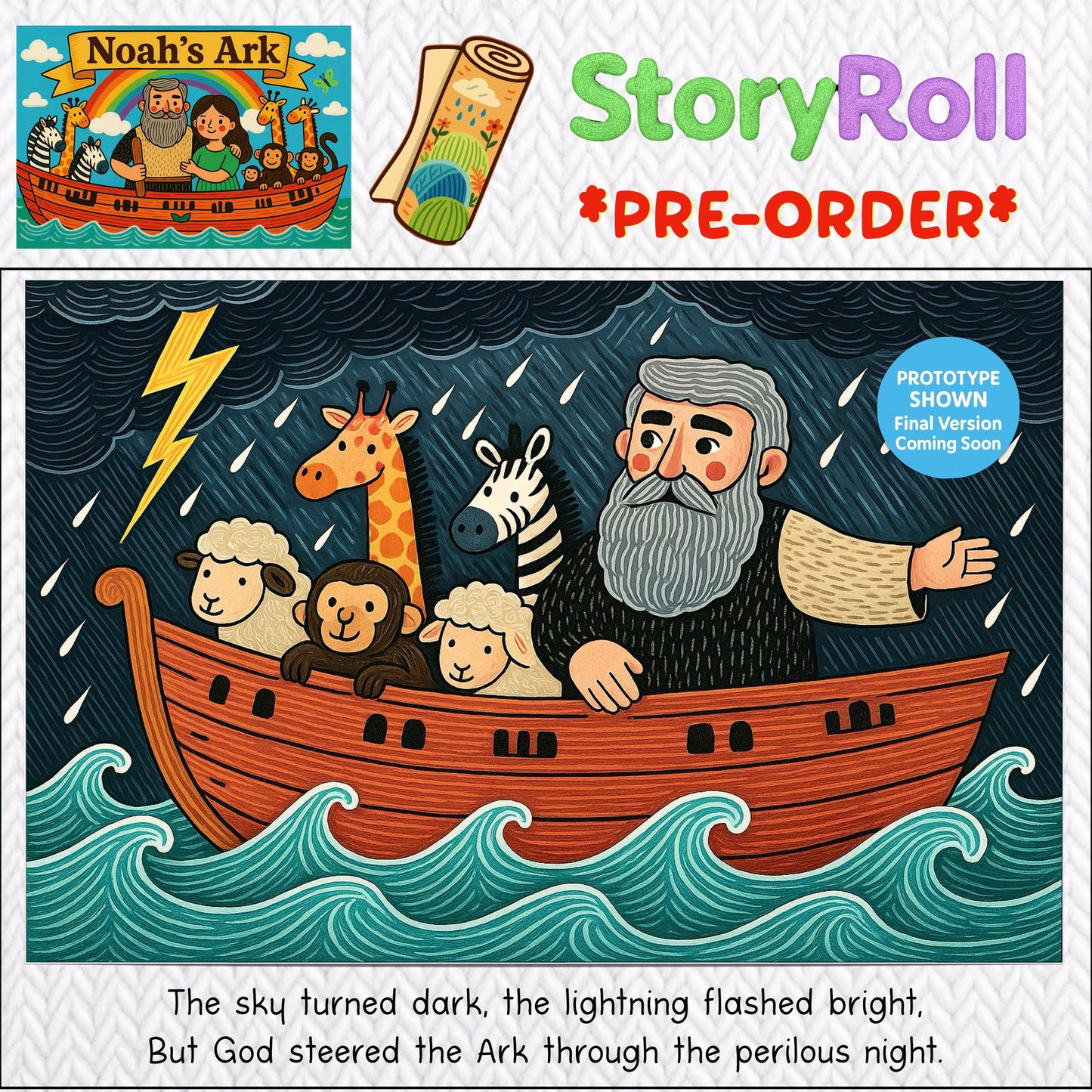 'Noah’s Ark' StoryRoll™ *Pre-Order* for The PillowBible™